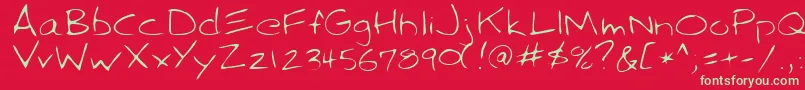 SparkyRegular Font – Green Fonts on Red Background