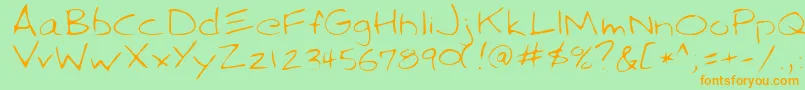 SparkyRegular Font – Orange Fonts on Green Background