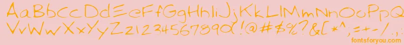 SparkyRegular-Schriftart – Orangefarbene Schriften auf rosa Hintergrund