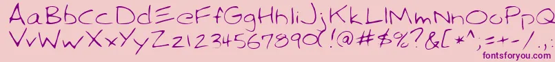 SparkyRegular Font – Purple Fonts on Pink Background