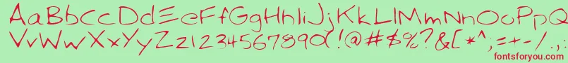 SparkyRegular Font – Red Fonts on Green Background