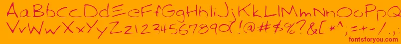 SparkyRegular Font – Red Fonts on Orange Background