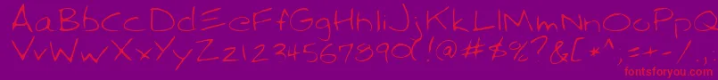 SparkyRegular Font – Red Fonts on Purple Background