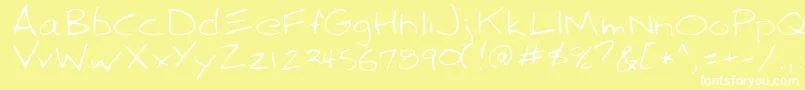 SparkyRegular Font – White Fonts on Yellow Background