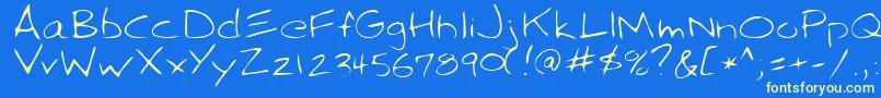 SparkyRegular Font – Yellow Fonts on Blue Background