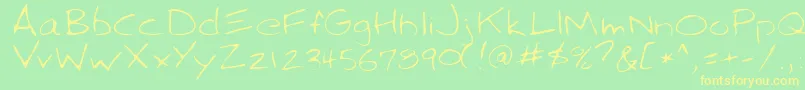 SparkyRegular Font – Yellow Fonts on Green Background