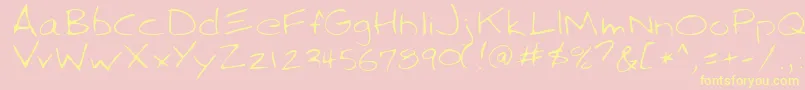 SparkyRegular Font – Yellow Fonts on Pink Background