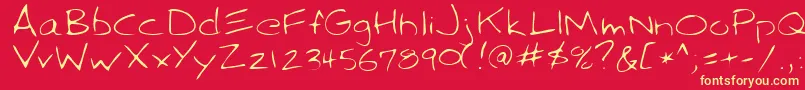 SparkyRegular Font – Yellow Fonts on Red Background