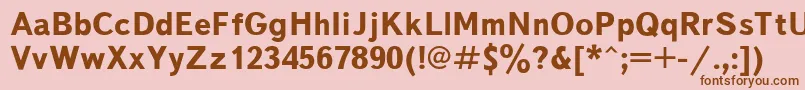 TextbookBold-fontti – ruskeat fontit vaaleanpunaisella taustalla
