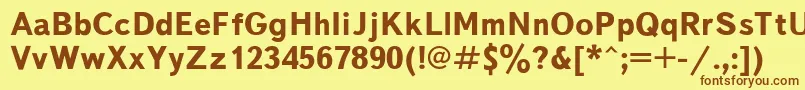 Шрифт TextbookBold – коричневые шрифты на жёлтом фоне