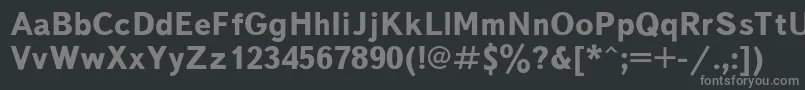 フォントTextbookBold – 黒い背景に灰色の文字