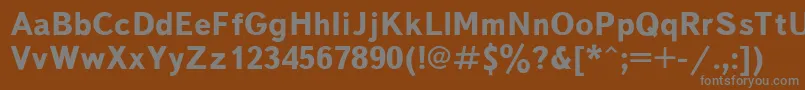 TextbookBold-fontti – harmaat kirjasimet ruskealla taustalla