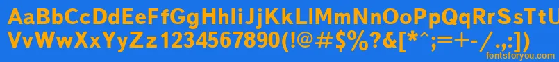 Fonte TextbookBold – fontes laranjas em um fundo azul