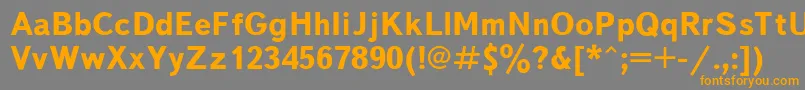 フォントTextbookBold – オレンジの文字は灰色の背景にあります。