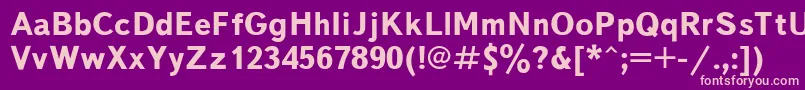 Czcionka TextbookBold – różowe czcionki na fioletowym tle