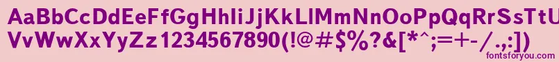 TextbookBold-fontti – violetit fontit vaaleanpunaisella taustalla
