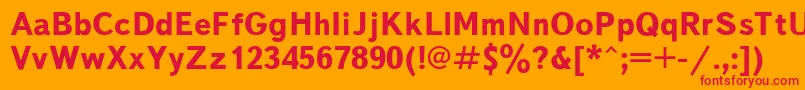 Police TextbookBold – polices rouges sur fond orange