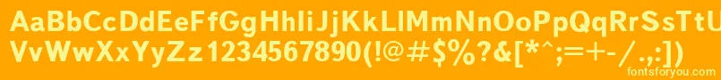 Шрифт TextbookBold – жёлтые шрифты на оранжевом фоне