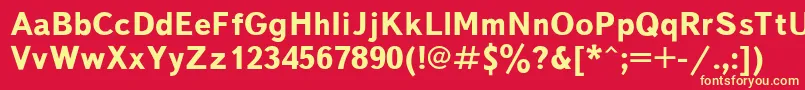 TextbookBold Font – Yellow Fonts on Red Background