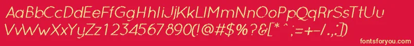 OcieNormalitalic Font – Yellow Fonts on Red Background