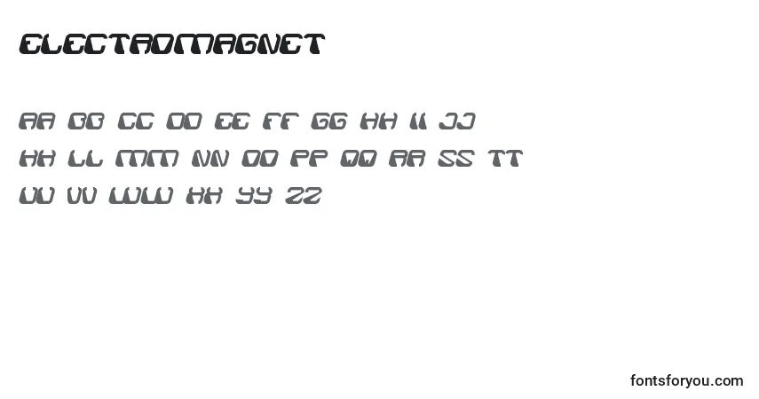 Schriftart ElectroMagnet – Alphabet, Zahlen, spezielle Symbole