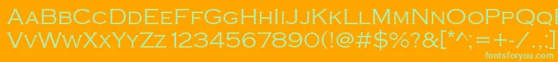 Copperplate Font – Green Fonts on Orange Background