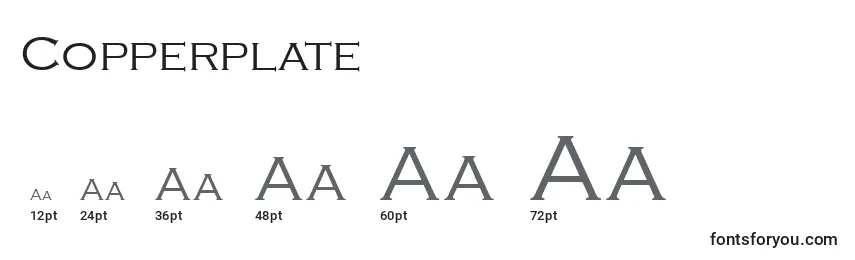 Copperplate Font Sizes