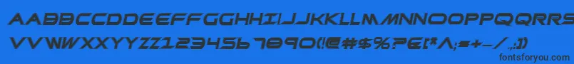 Police PrometheanCollegeItalic – polices noires sur fond bleu