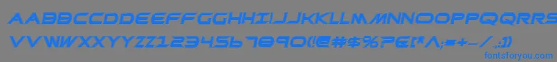 フォントPrometheanCollegeItalic – 灰色の背景に青い文字