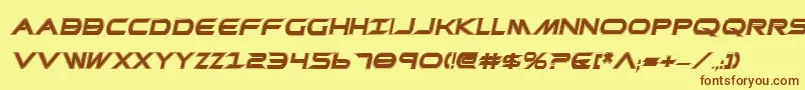PrometheanCollegeItalic-fontti – ruskeat fontit keltaisella taustalla