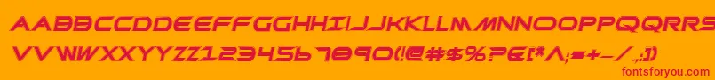 Fonte PrometheanCollegeItalic – fontes vermelhas em um fundo laranja