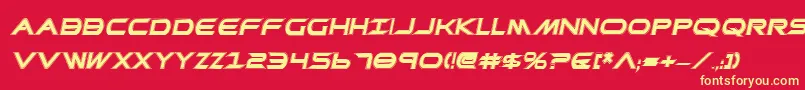 フォントPrometheanCollegeItalic – 黄色の文字、赤い背景