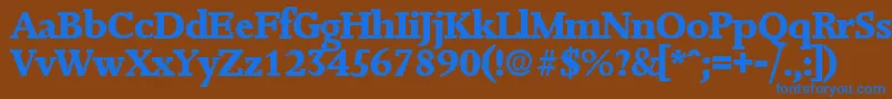 フォントJessicaExtrabold – 茶色の背景に青い文字