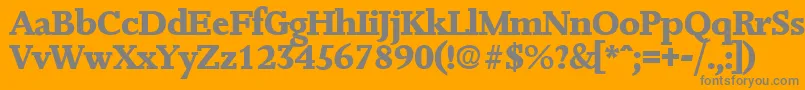Fonte JessicaExtrabold – fontes cinzas em um fundo laranja