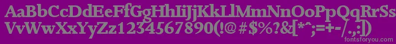 フォントJessicaExtrabold – 紫の背景に灰色の文字