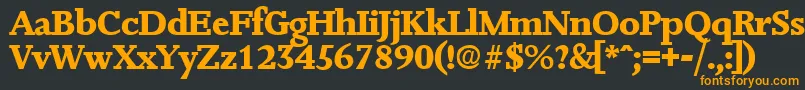 フォントJessicaExtrabold – 黒い背景にオレンジの文字