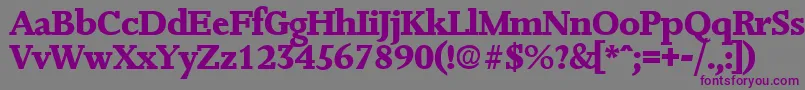 Czcionka JessicaExtrabold – fioletowe czcionki na szarym tle