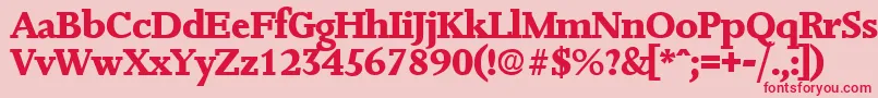 フォントJessicaExtrabold – ピンクの背景に赤い文字