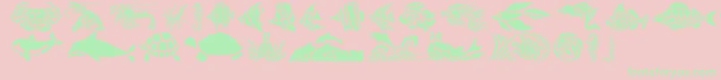 HffAquaStencil Font – Green Fonts on Pink Background