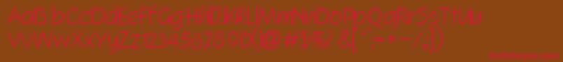 SquireitcNormal-Schriftart – Rote Schriften auf braunem Hintergrund