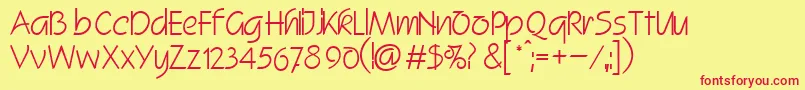 SquireitcNormal Font – Red Fonts on Yellow Background