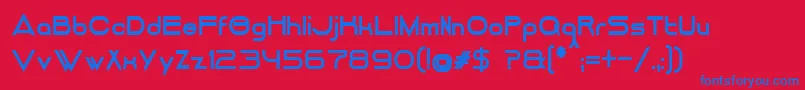 DancingJuiceNormalBold Font – Blue Fonts on Red Background