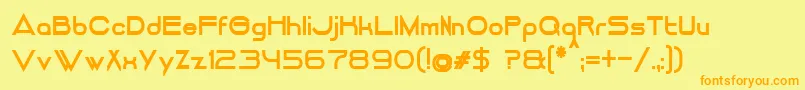 DancingJuiceNormalBold Font – Orange Fonts on Yellow Background