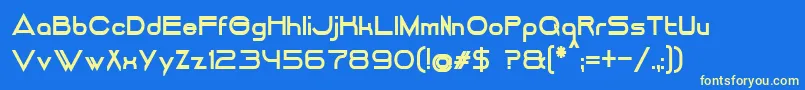 Fonte DancingJuiceNormalBold – fontes amarelas em um fundo azul