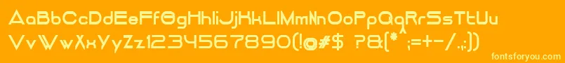 Fonte DancingJuiceNormalBold – fontes amarelas em um fundo laranja