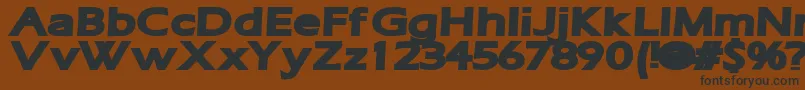 フォントRuffianBold – 黒い文字が茶色の背景にあります