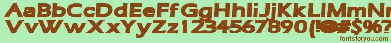 RuffianBold Font – Brown Fonts on Green Background