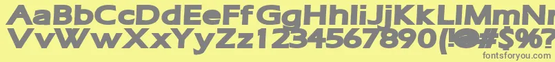 フォントRuffianBold – 黄色の背景に灰色の文字