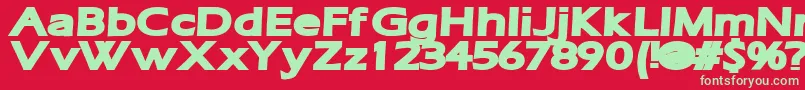 RuffianBold Font – Green Fonts on Red Background