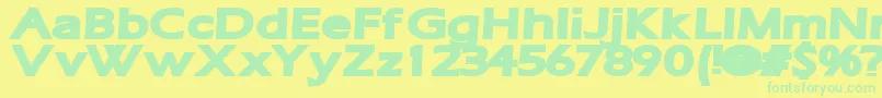 RuffianBold Font – Green Fonts on Yellow Background